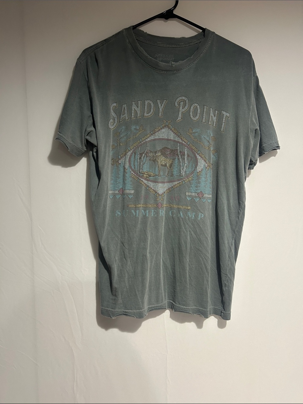 Sandy Point Graphic Tee - Washed Green Short Sleeve